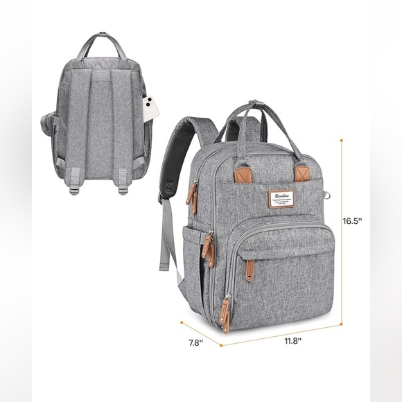 Ruvalino Large Diaper Bag Backpack Gray - Picture 13 of 13